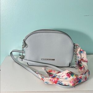 Steve Madden Gray Crossbody Bag with Dome Shape and Silver Hardware